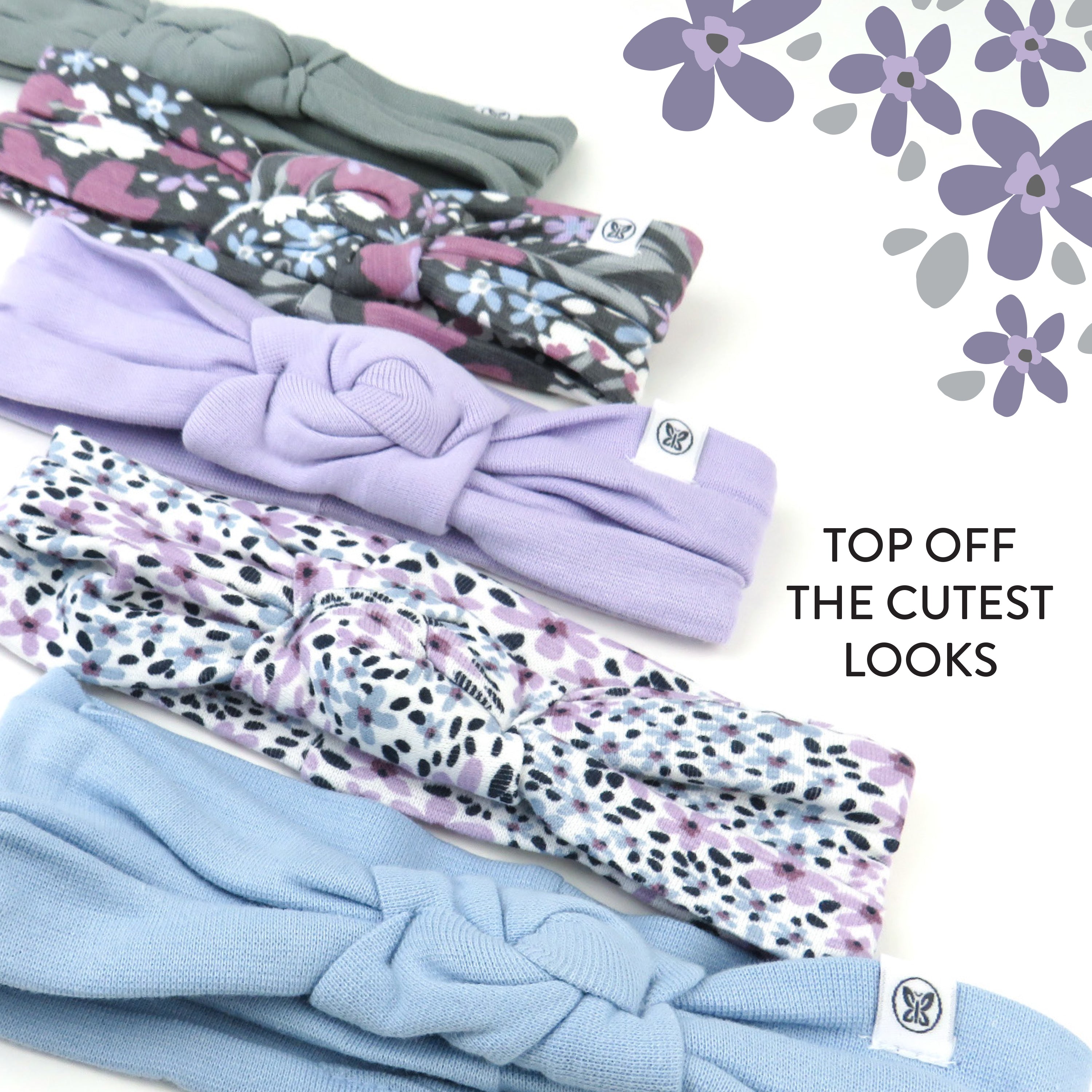 5-Pack Organic Cotton Knotted Headbands