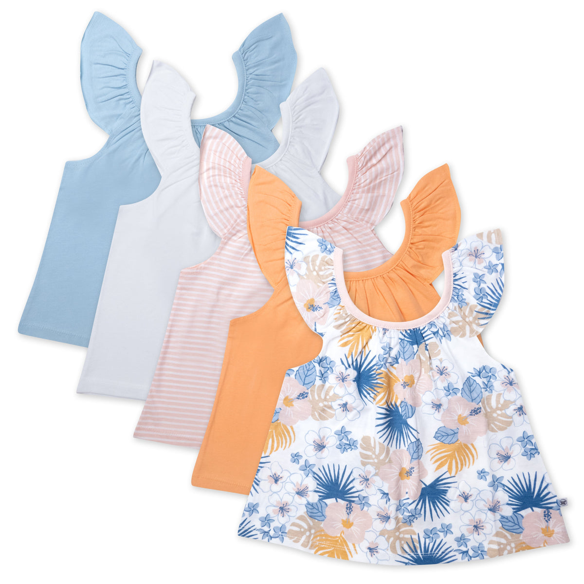 5-Pack Organic Cotton Girls' Short Sleeve T-Shirts