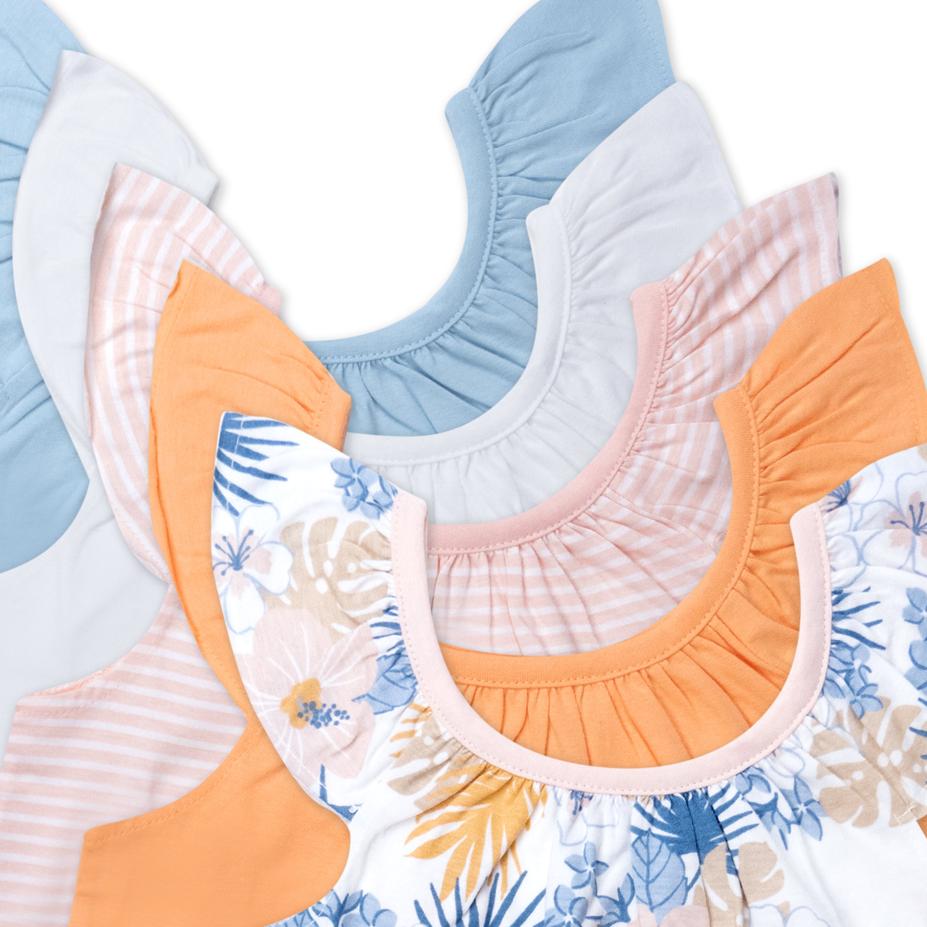 5-Pack Organic Cotton Girls' Short Sleeve T-Shirts