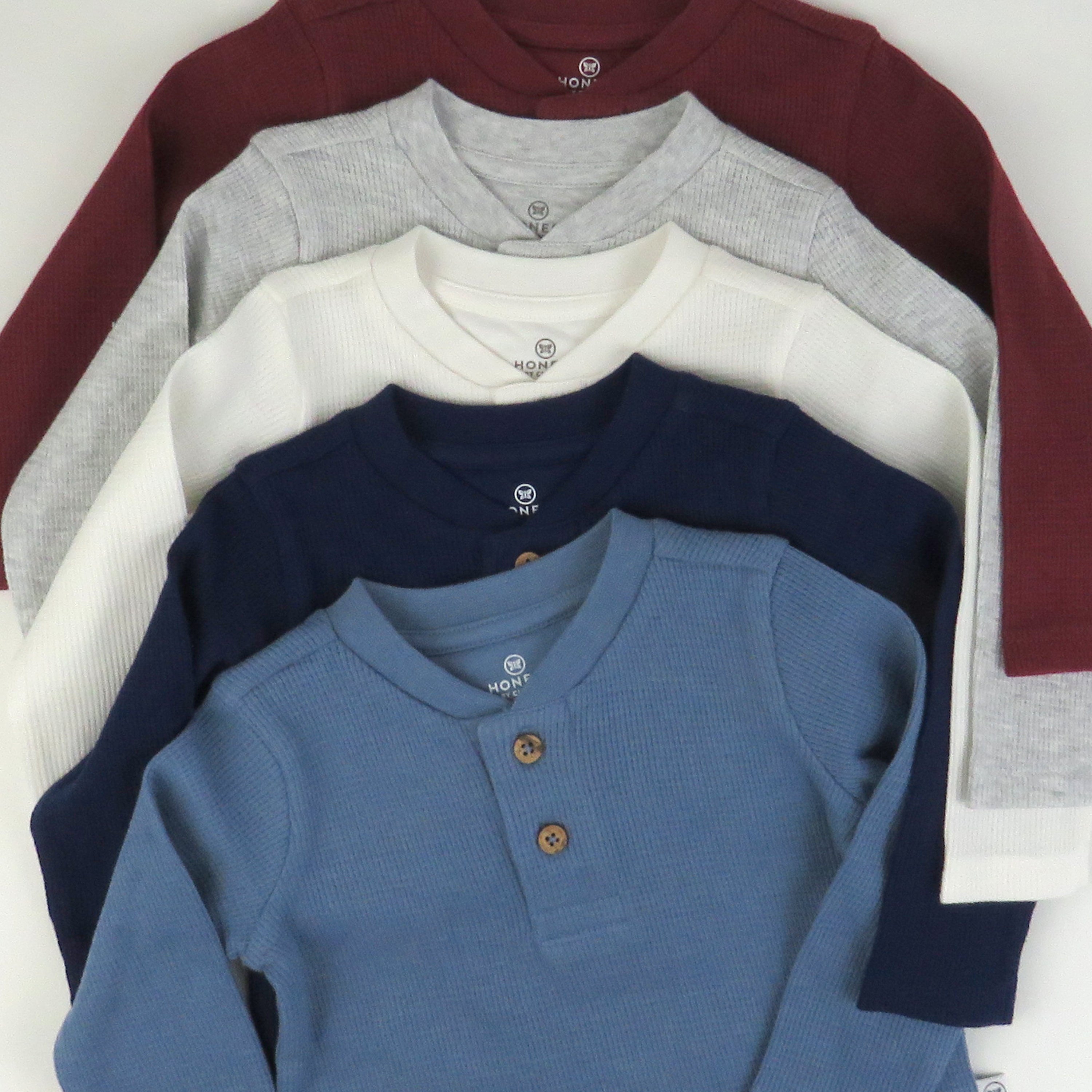 5-Pack Waffle Henley