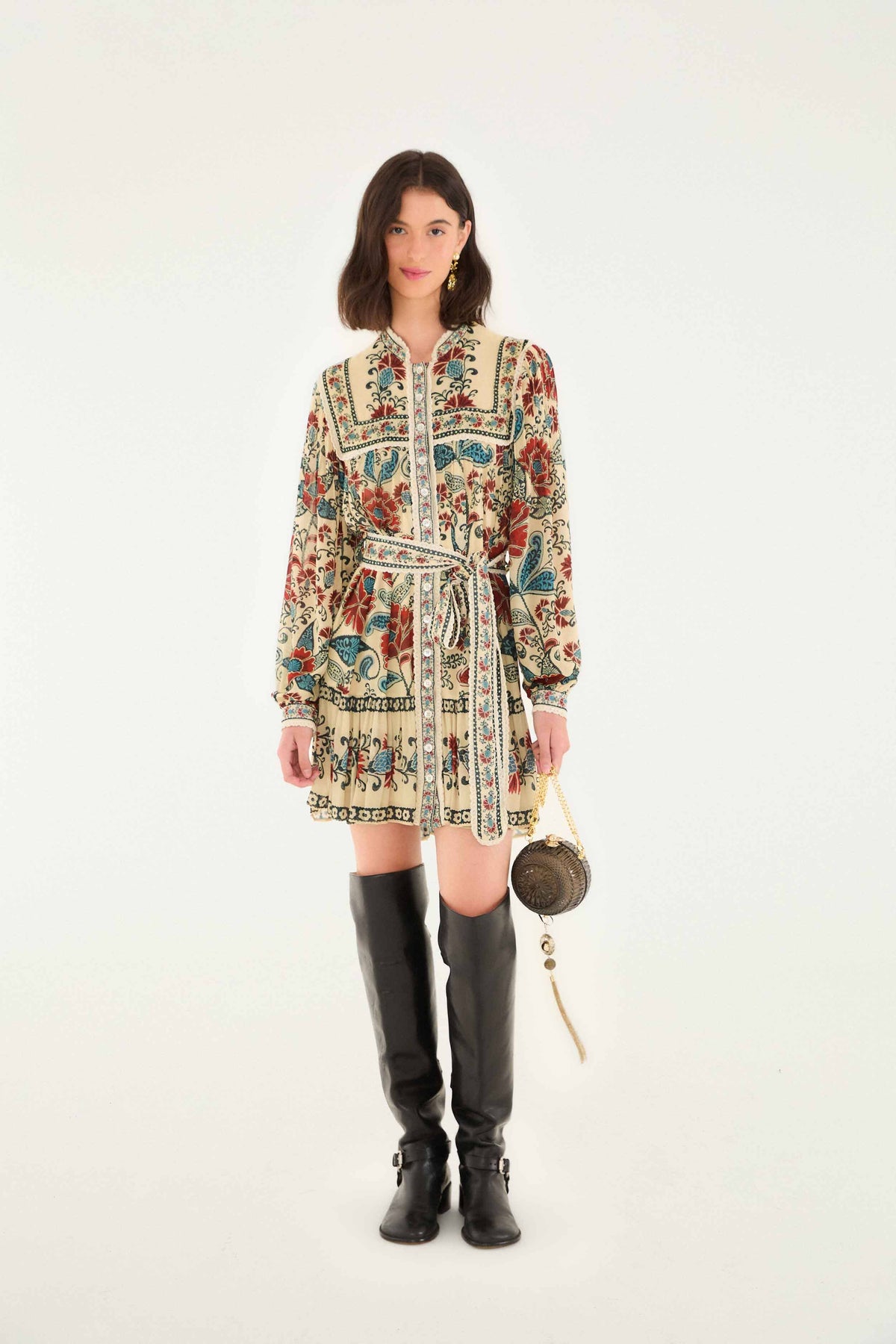 Sand Francesca Long Sleeve Mini Dress