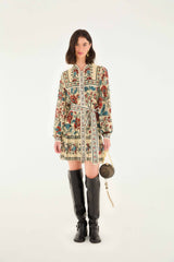 Sand Francesca Long Sleeve Mini Dress