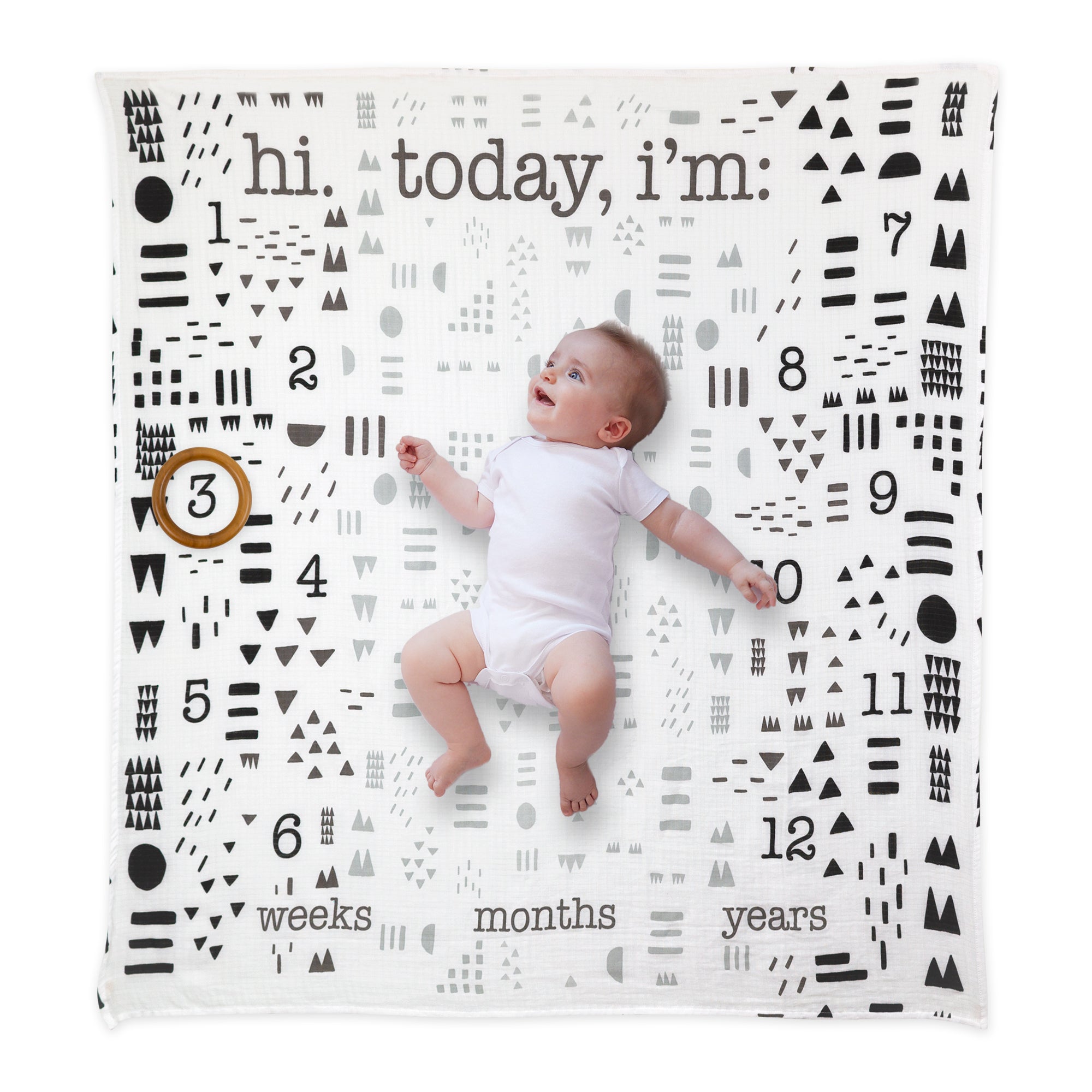 PICTURE-PERFECT Organic Cotton Muslin Milestone Blanket Gift Set