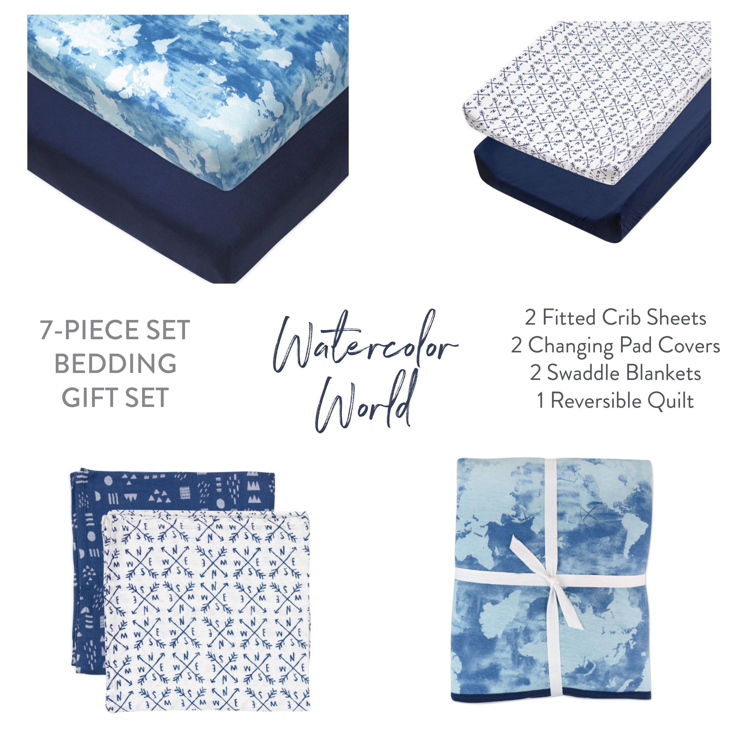 7-Piece SWEET DREAMS Organic Cotton Nursery Gift Set